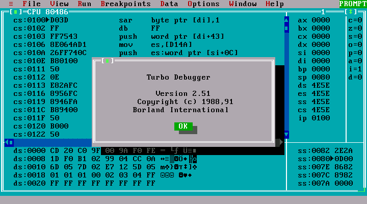 Borland CPP 2.0 - Turbo Debugger